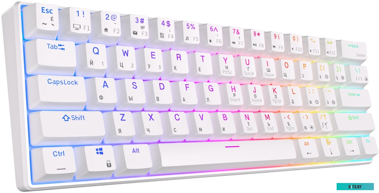 Клавиатура Royal Kludge RK61 RGB (белый, RK Red)