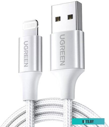 Кабель Ugreen US199 60162 USB Type-A - Lightning (1.5 м, серебристый)