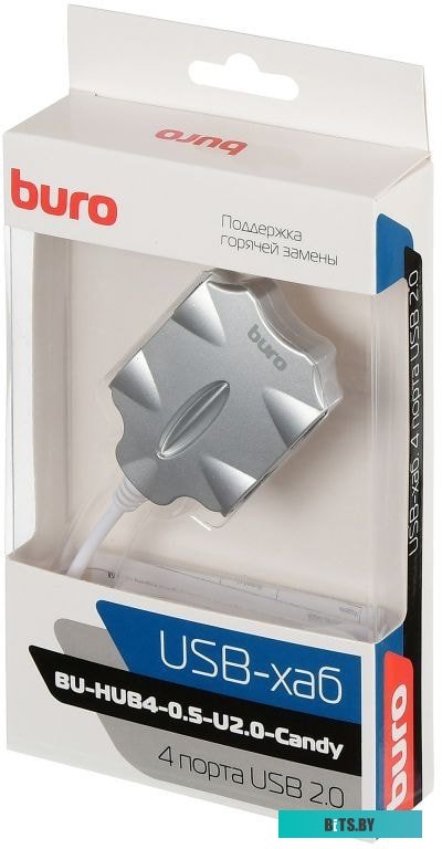 USB-хаб Buro BU-HUB4-0.5-U2.0-Candy <1001418>
