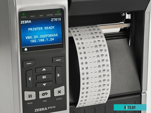 Принтер этикеток Zebra TT ZT610; 4", 203 dpi, Euro and UK cord, Serial, USB, Gigabit Ethernet, Bluetooth 4.0, USB Host, Tear, Color Touch, ZPL ZT61042