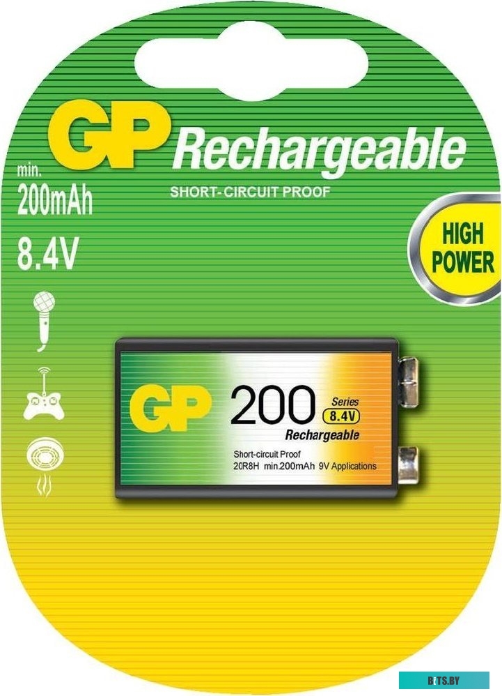 Аккумуляторы GP 9V 200mAh