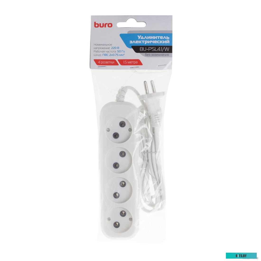 Сетевой фильтр (удлинитель) Buro BU-PSL4.1/W