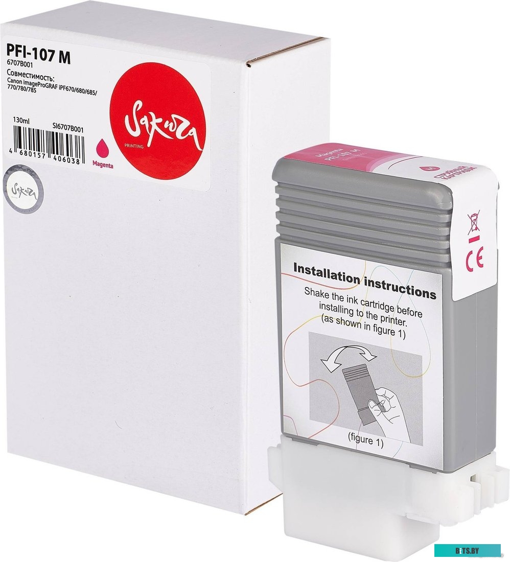 Струйный картридж Sakura 6707B001 (PFI-107 M) SI6707B001.