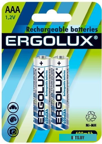 Аккумуляторы Ergolux AAA 600 mAh 2 шт <12977>