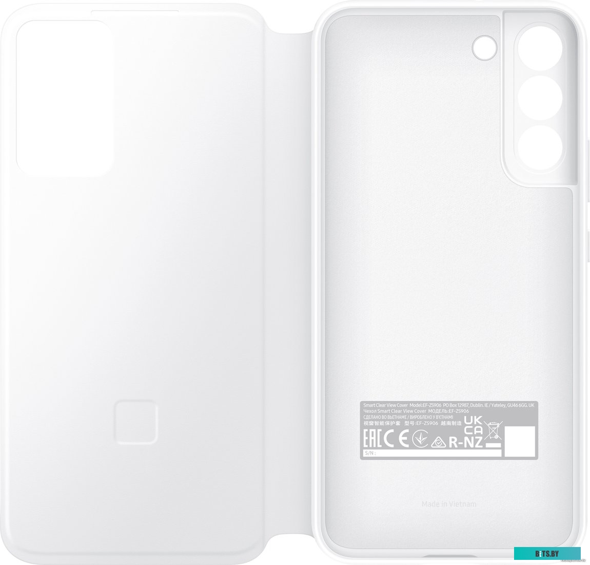 Чехол для телефона Samsung Smart Clear View Cover для S22+ (белый) <EF-ZS906CWEGRU>