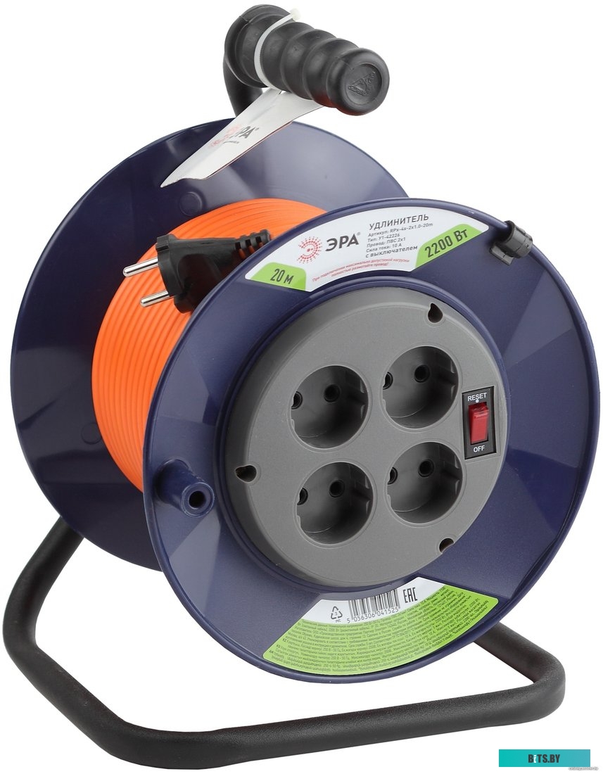 Удлинитель ЭРА RPx-4s-2x1.0-20m Б0043050