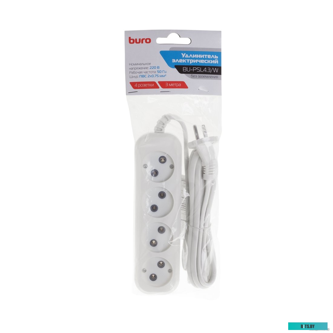 Сетевой фильтр (удлинитель) Buro BU-PSL4.3/W