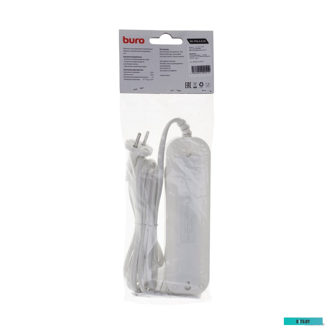Сетевой фильтр (удлинитель) Buro BU-PSL4.3/W