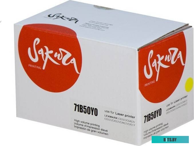 Картридж Sakura SA71B50Y0 для Lexmark CS317dn/CS417dn/CS517de/CX317dn/CX417dn/CX417de/CX517de, желтый, 2300 к.
