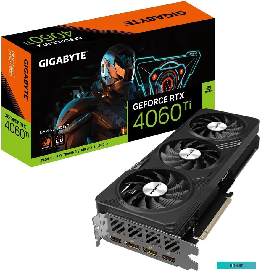 Видеокарта Gigabyte GeForce RTX 4060 Ti Gaming OC 16G GV-N406TGAMING OC-16GD