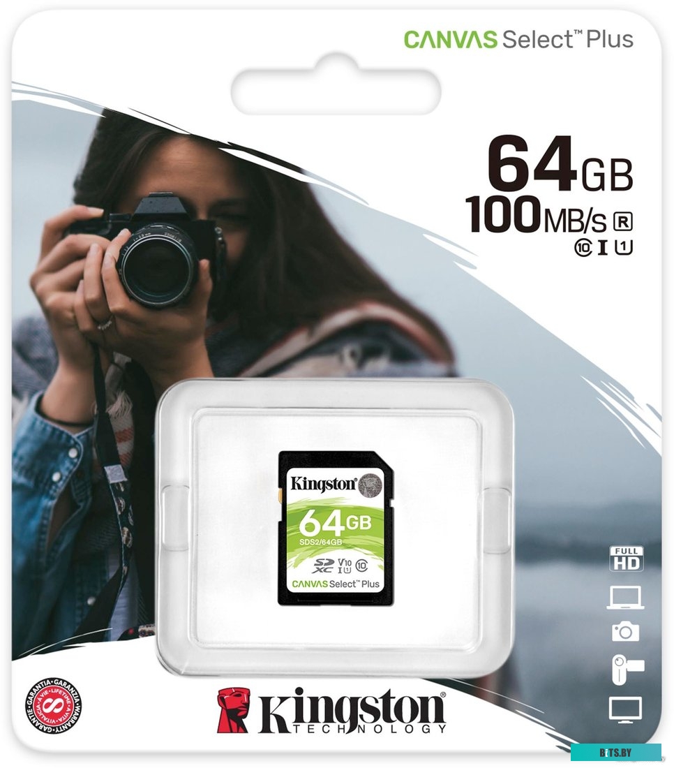 Карта памяти Kingston Canvas Select Plus SDXC 64GB <SDS2/64GB>