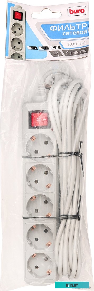 Сетевой фильтр (удлинитель) Buro 500SL-5-G