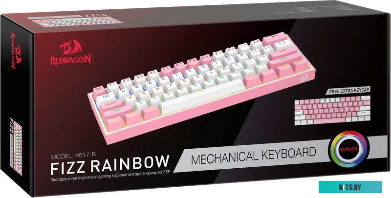 Клавиатура Redragon Fizz (розоый/белый) <70672>