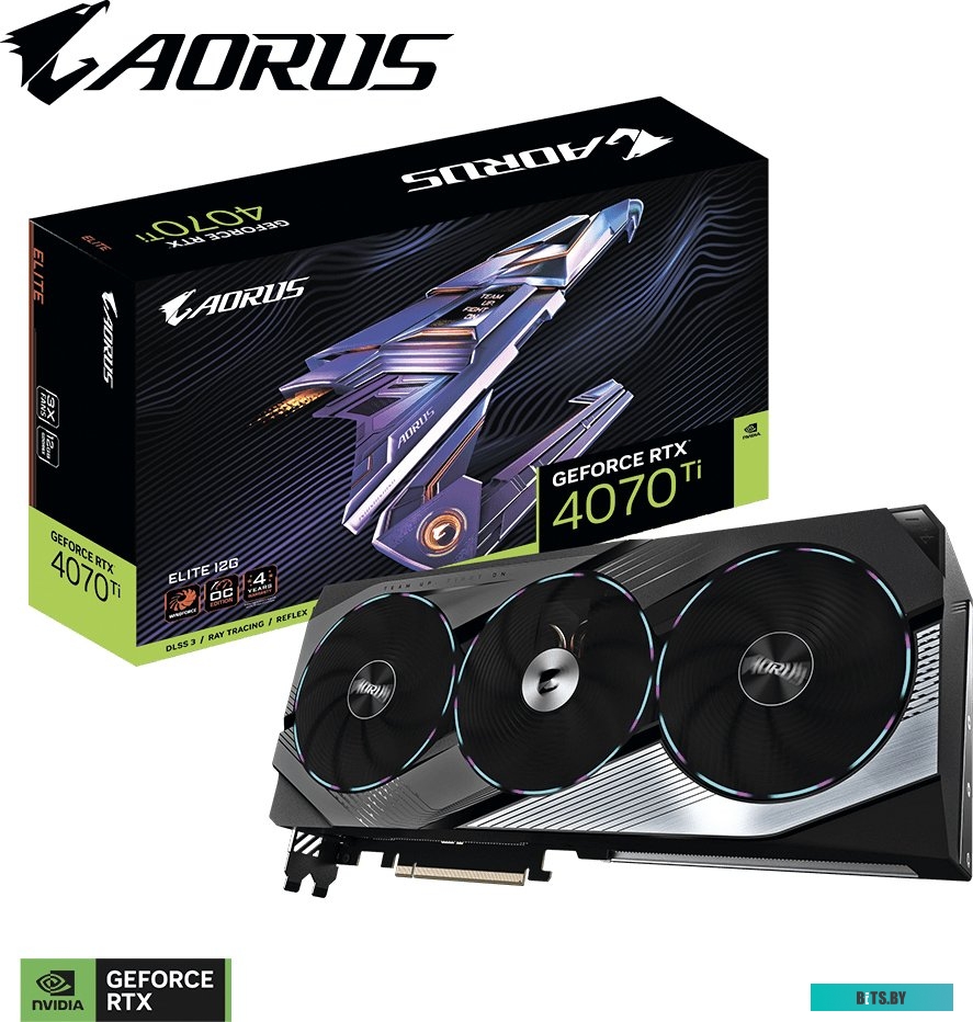 Видеокарта Gigabyte Aorus GeForce RTX 4070 Ti Elite 12G GV-N407TAORUS E-12GD