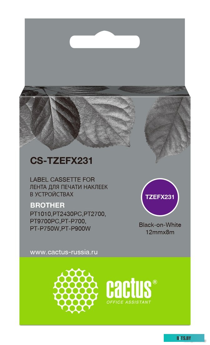 Картридж CACTUS CS-TZEFX231 (аналог Brother TZe-FX231)