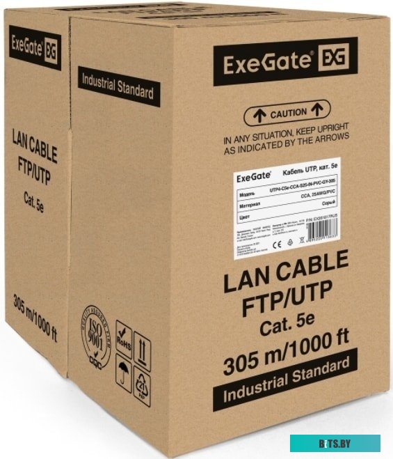 Кабель ExeGate UTP4-C5e-CCA-S25-IN-PVC-GY-305 UTP <EX281817RUS>