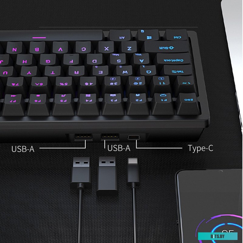 Клавиатура Royal Kludge RK98 RGB (черный, RK Brown)