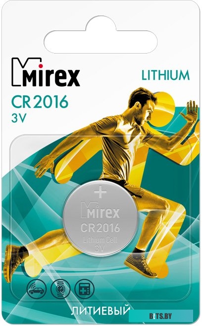 Батарейка Mirex CR2016 литиевая блистер 2 шт 23702-CR2016-E2