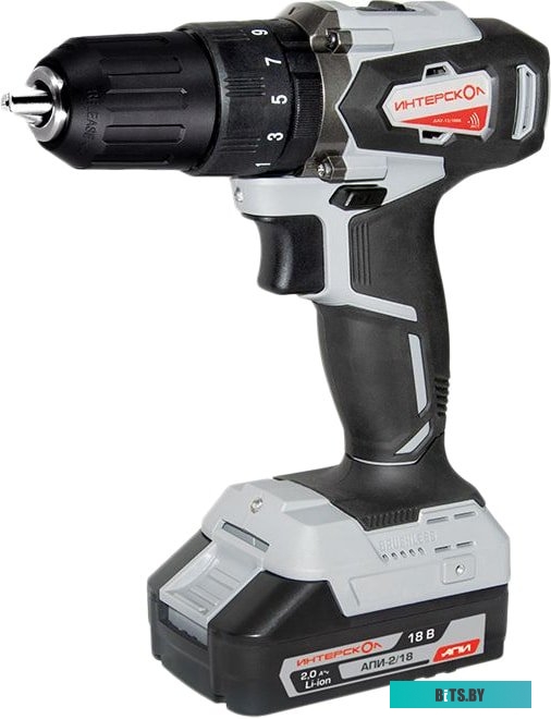 Ударная дрель-шуруповерт Интерскол ДАУ-13/18ВК 573.2.2.70 (с 2-мя АКБ 2 Ah, кейс)