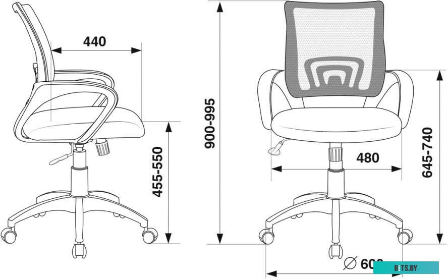 Офисное кресло (Стул) Бюрократ CH-695N/R/TW-11 (черный/красный)