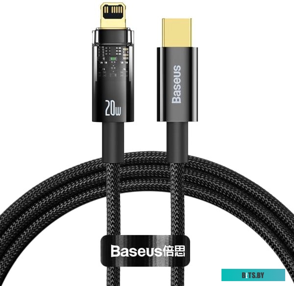 Кабель Baseus Explorer Series Auto Power-Off Fast Charging USB Type-C - Lightning (2 м, черный) <CATS000101>