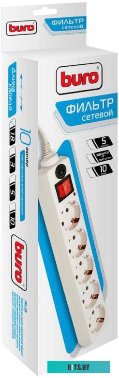 Сетевой фильтр (удлинитель) Buro 500SH-5-W