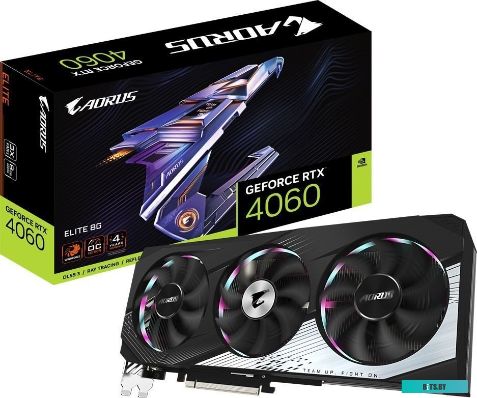 Видеокарта Gigabyte Aorus GeForce RTX 4060 Elite 8G GV-N4060AORUS E-8GD