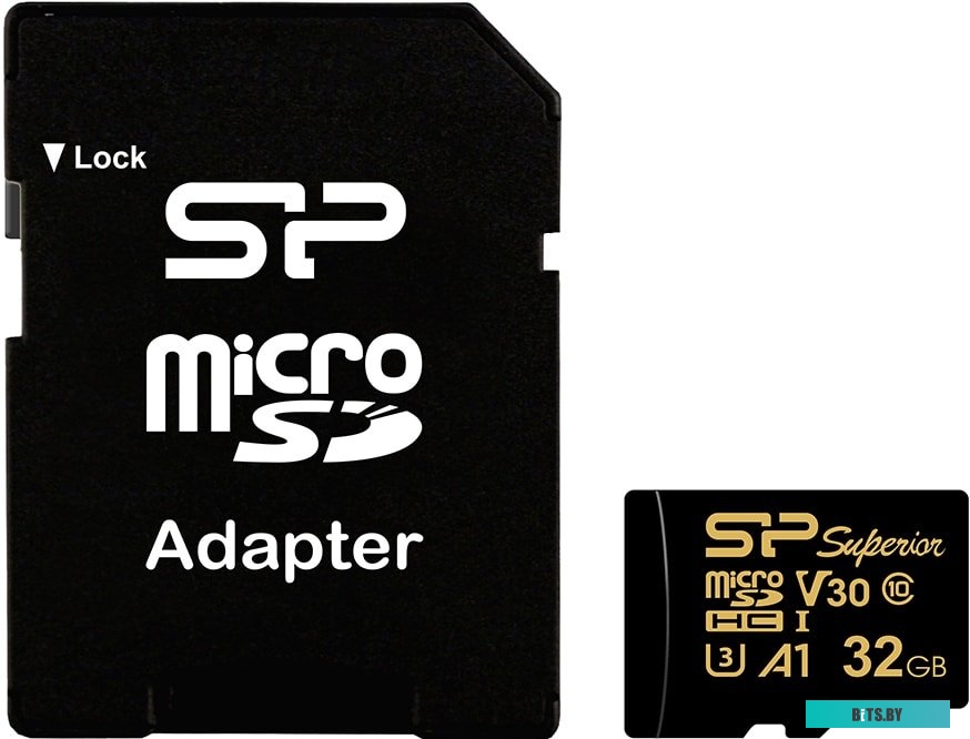 Карта памяти Silicon Power Superior Golden A1 microSDHC SP032GBSTHDV3V1GSP 32GB