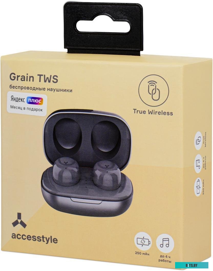 Наушники AccesStyle Grain TWS (темно-серый)