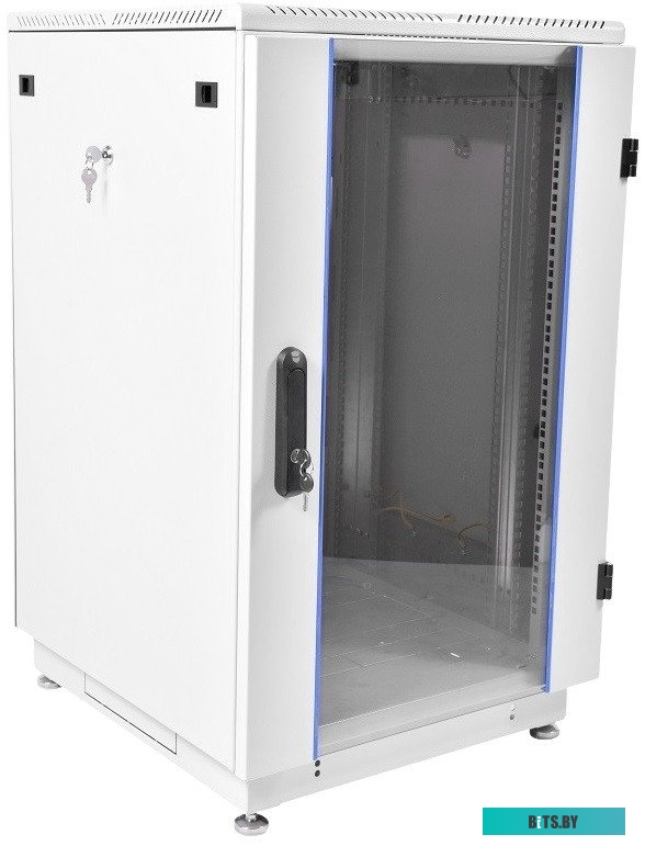 Шкаф телекоммуникационный напольный ЦМО 27U 600×800, пер.дв.стекл, серый <ШТК-М-27.6.8-1ААА>