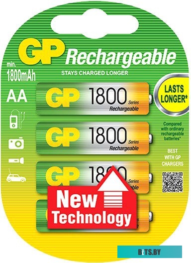 Аккумуляторы GP AA 1800mAh 2 шт. [180AAHC]
