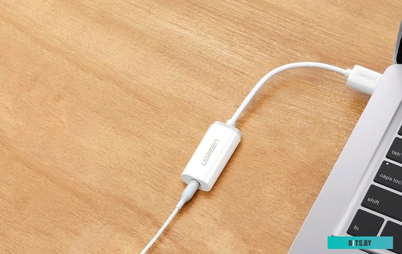 Адаптер Ugreen US206 30712 USB Type-A - 3.5 мм (0.15 м, белый)