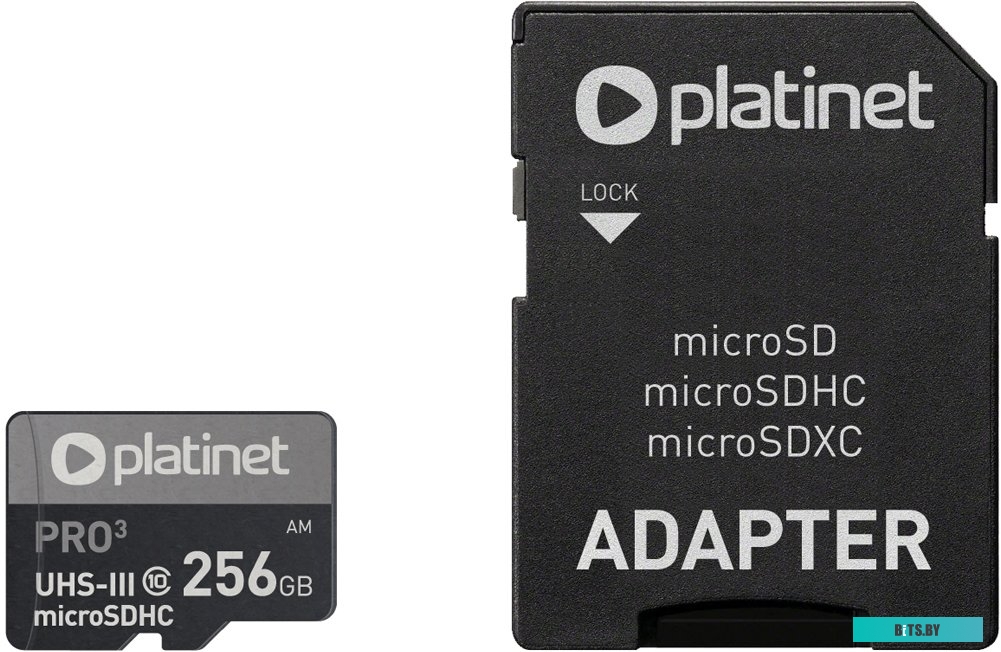 Карта памяти Platinet Pro 3 microSDXC PMMSDX256UIII 256GB + адаптер