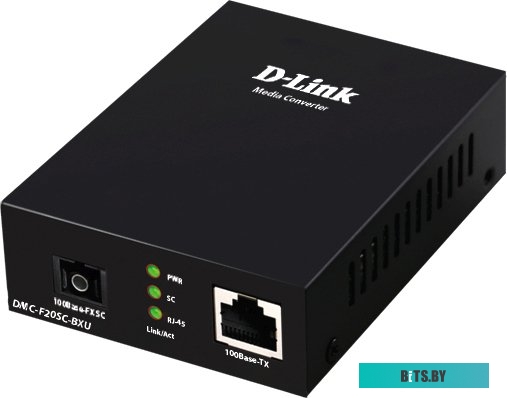DMC-F20SC-BXU/B1A Медиаконвертер D-Link DMC-F20SC-BXU  Медиаконвертер (TX: 1310 нм, RX: 1550 нм) 100BASE-TX по витой паре в 100BASE-FX по одномодовому