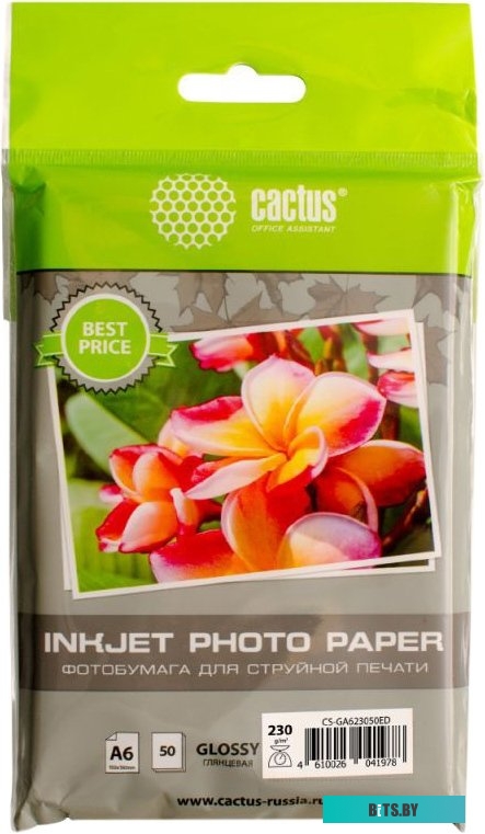 Фотобумага CACTUS Глянцевая 10x15 230 г/м2 50 листов <CS-GA623050ED>