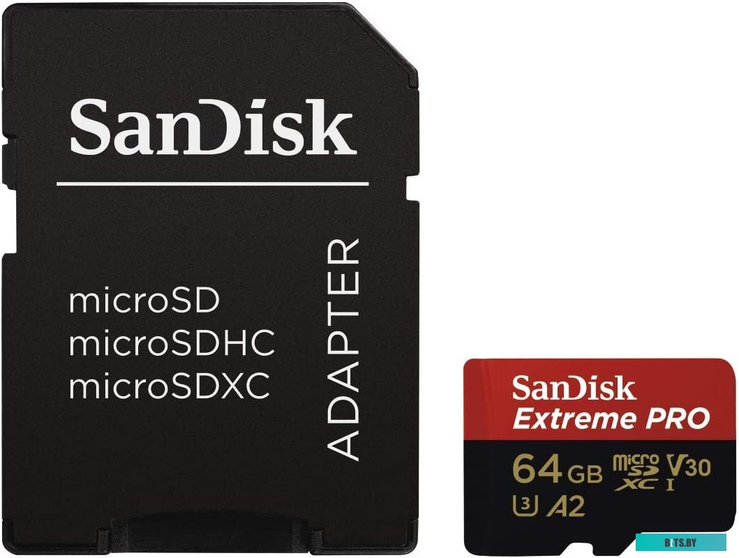Карта памяти SanDisk Extreme PRO microSDXC SDSQXCU-064G-GN6MA 64GB (с адаптером)