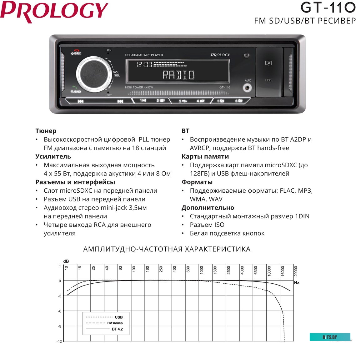 USB-магнитола Prology GT-110 <PRGT110>