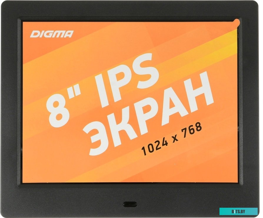 Фоторамка Digma 8" PF-843 IPS 1024x768 черный пластик ПДУ Видео PF843BK