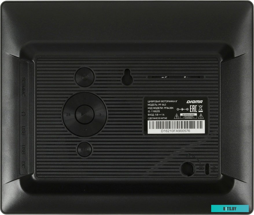 Фоторамка Digma 8" PF-843 IPS 1024x768 черный пластик ПДУ Видео PF843BK
