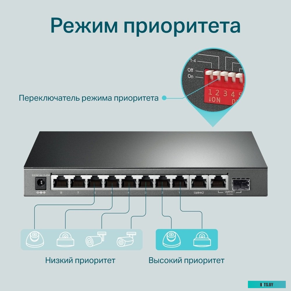 Неуправляемый коммутатор TP-Link TL-SG1210MP