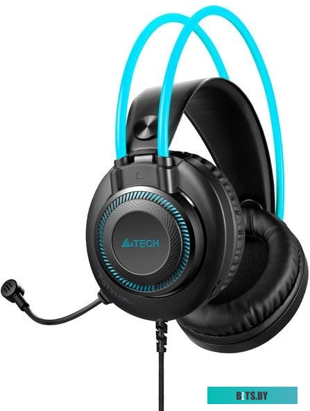 Наушники (Гарнитура) A4Tech Fstyler FH200i (черный/голубой)
