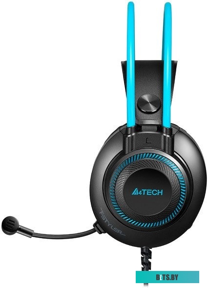 Наушники (Гарнитура) A4Tech Fstyler FH200i (черный/голубой)