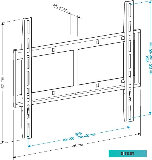 Кронштейн Holder LCD-F4610, 32-65``, 60кг., Black