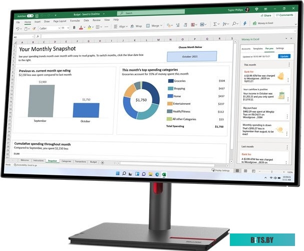 Монитор Lenovo 27" ThinkVision P27q-30 черный 63A2GAT1UK