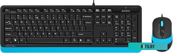 Комплект (клавиатура + мышь) A4Tech Fstyler F1010 (черный/синий)