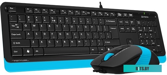 Комплект (клавиатура + мышь) A4Tech Fstyler F1010 (черный/синий)