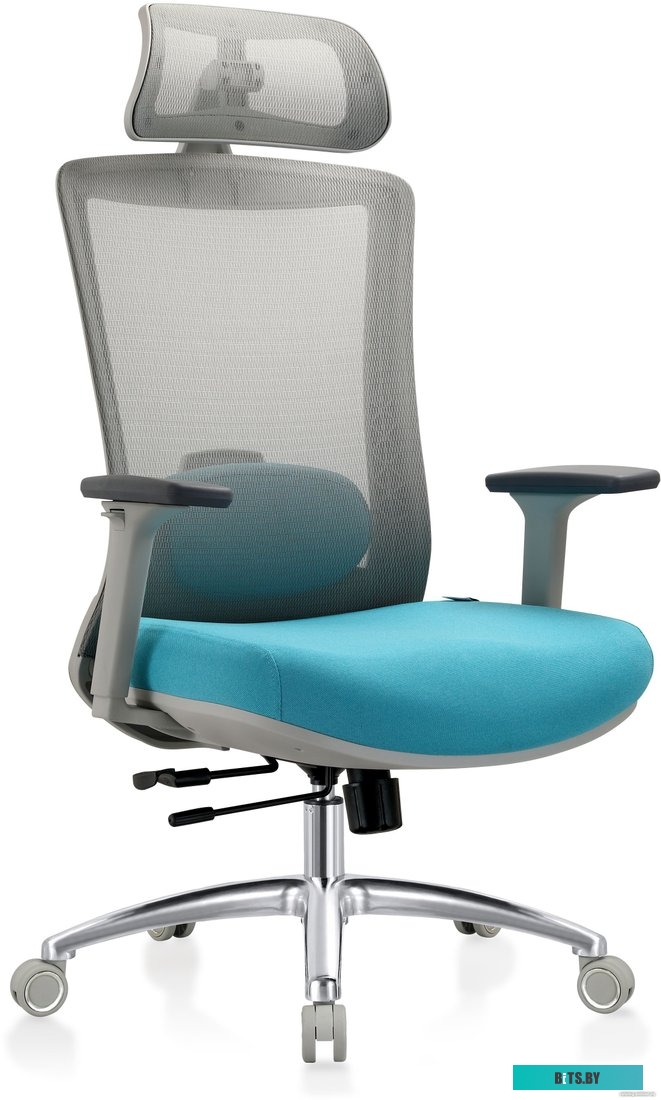Кресло Evolution ERGO Prime Sky Blue (серый/бирюзовый)