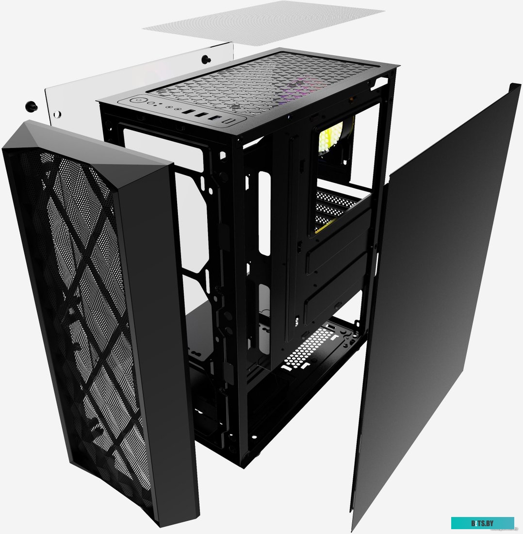 Корпус PowerCase Diamond Mesh LED <CMDM-L1>