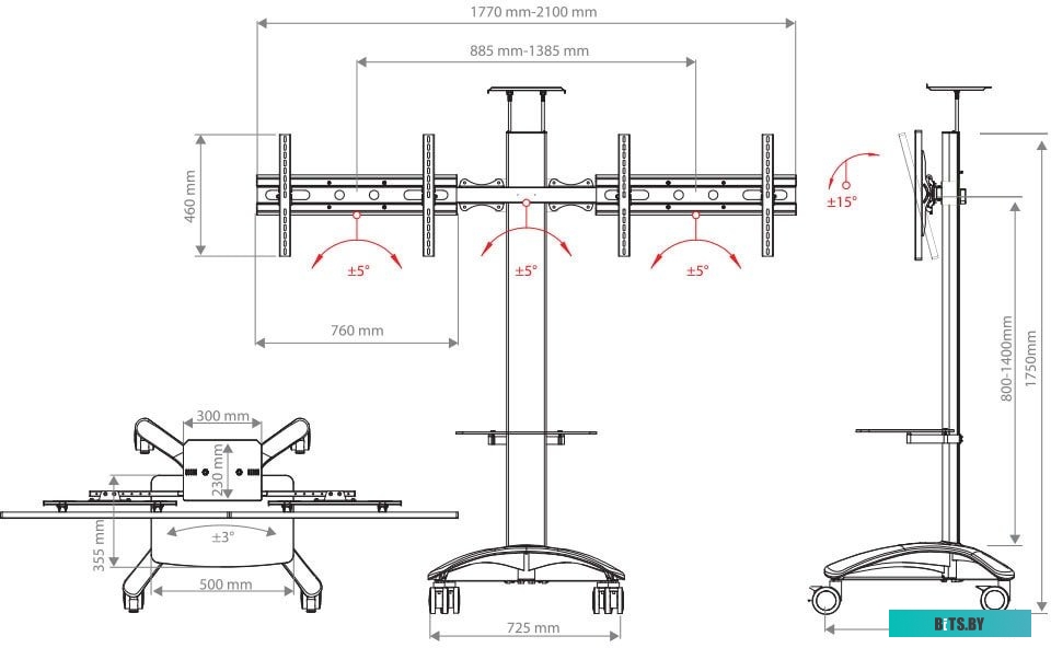 Кронштейн Arm Media PT-Stand-15 (серебристый)