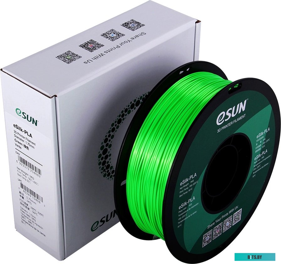 Т0030641 eSUN eSilk PLA 1.75 мм 1000 г (зеленый)